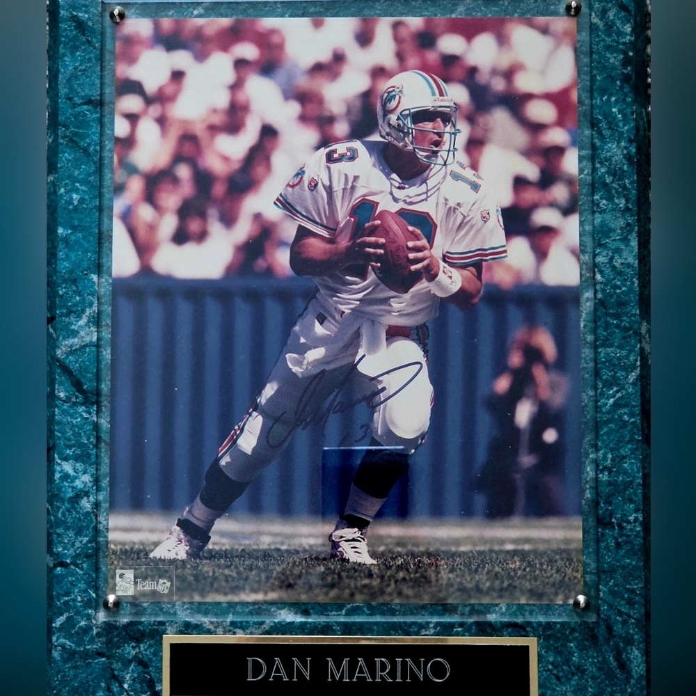 📢 Authentic🏈 HOF QB Vintage Autographed Dan Marino #13 Miami Dolphins Plaque🎁